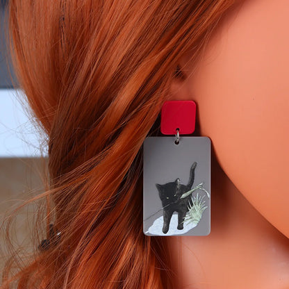 Cartoon Style Moon Cat Arylic Women'S Drop Earrings 1 Pair