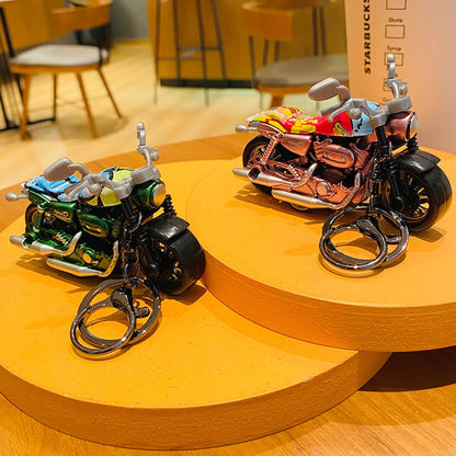 Cartoon Style Motorcycle Alloy Plastic Unisex Bag Pendant Keychain