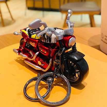 Cartoon Style Motorcycle Alloy Plastic Unisex Bag Pendant Keychain