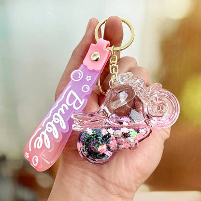 Cartoon Style Motorcycle Arylic Women'S Bag Pendant Keychain