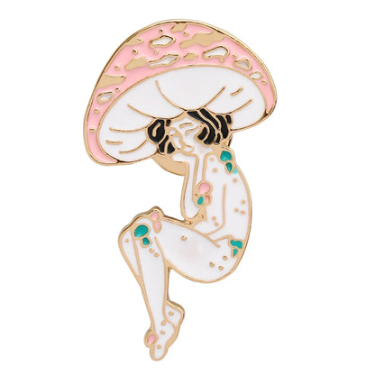 Cartoon Style Mushroom Alloy Enamel Plating Unisex Brooches