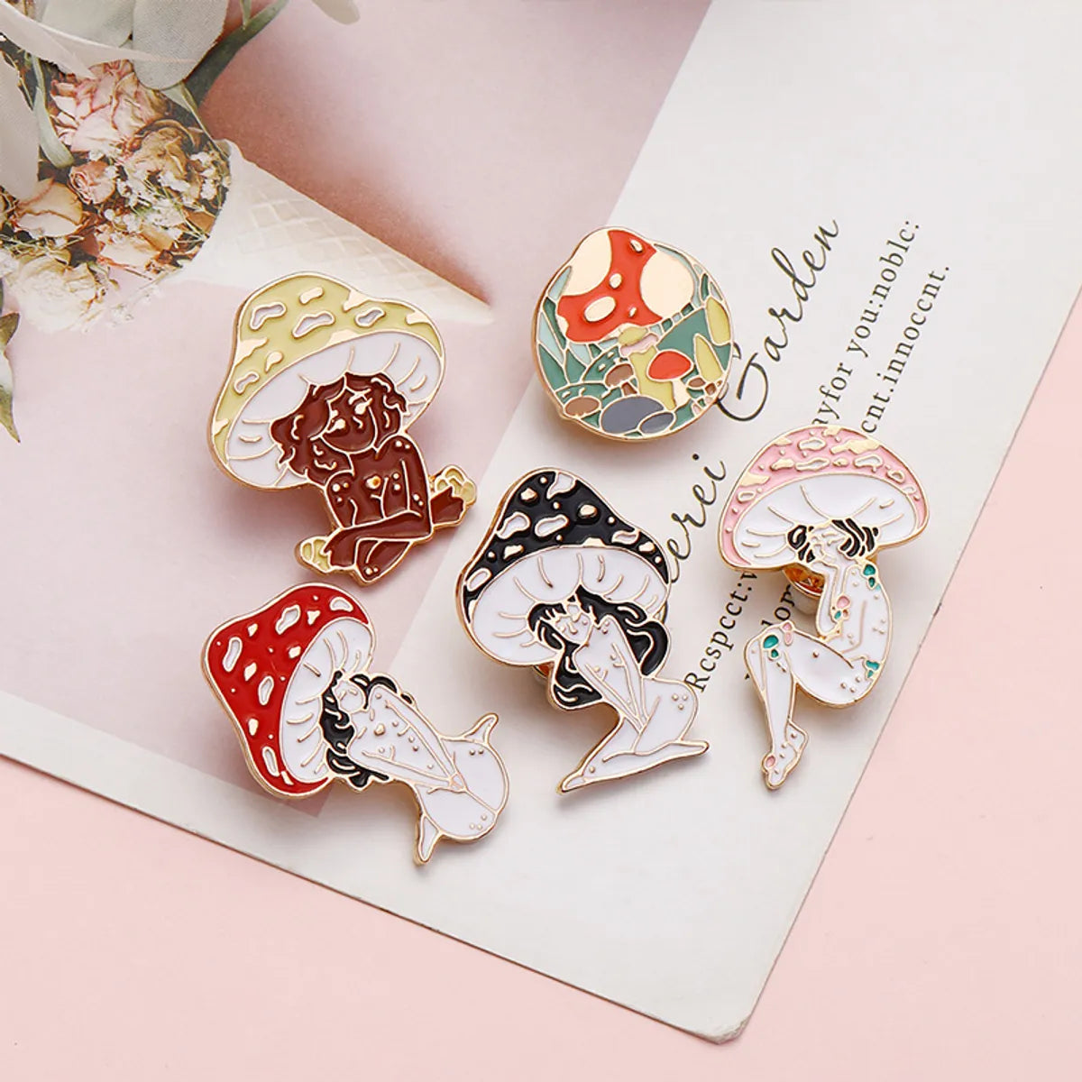 Cartoon Style Mushroom Alloy Enamel Plating Unisex Brooches