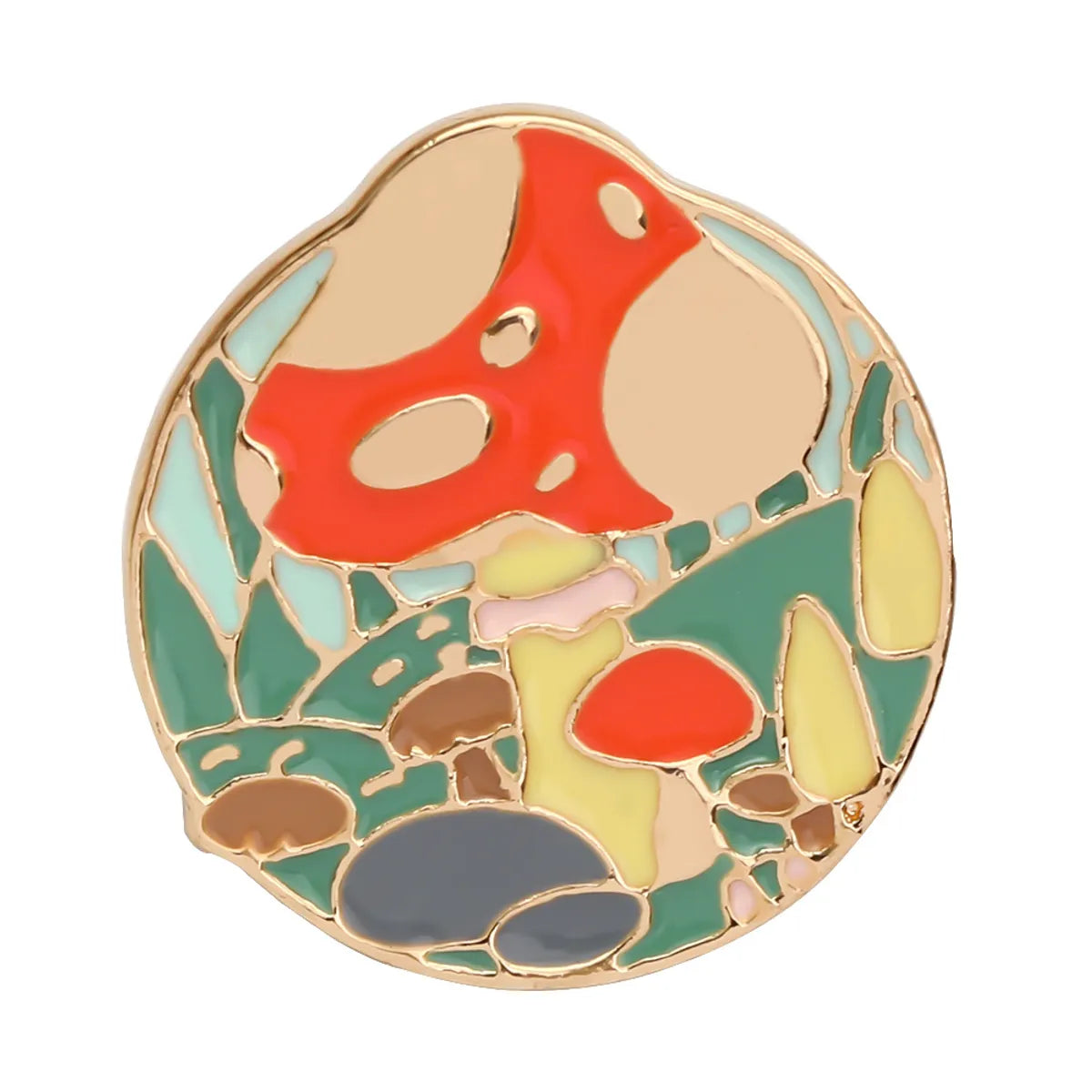 Cartoon Style Mushroom Alloy Enamel Plating Unisex Brooches