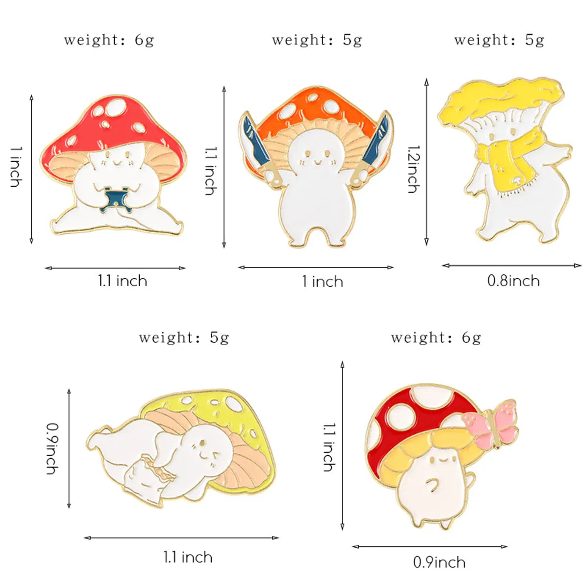 Cartoon Style Mushroom Alloy Enamel Unisex Brooches