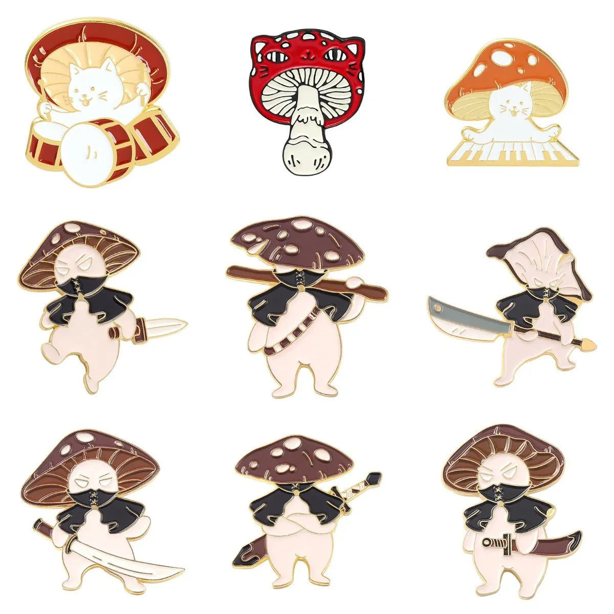 Cartoon Style Mushroom Alloy Enamel Unisex Brooches