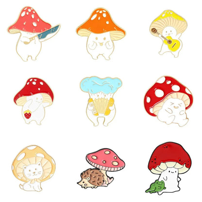 Cartoon Style Mushroom Alloy Enamel Unisex Brooches