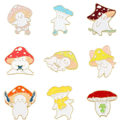 Cartoon Style Mushroom Alloy Enamel Unisex Brooches