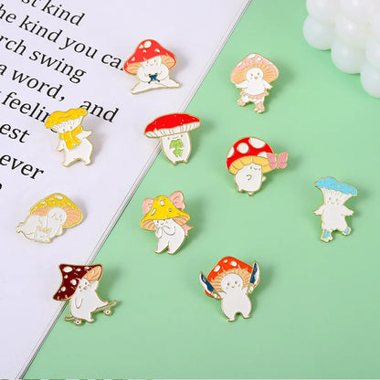 Cartoon Style Mushroom Alloy Enamel Unisex Brooches