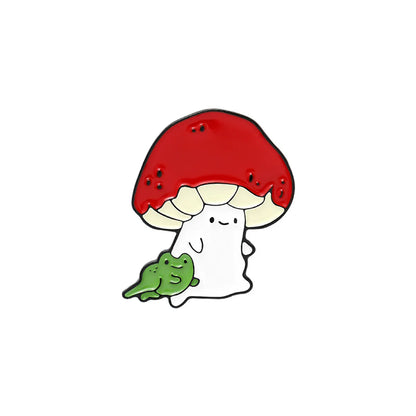 Cartoon Style Mushroom Alloy Enamel Unisex Brooches