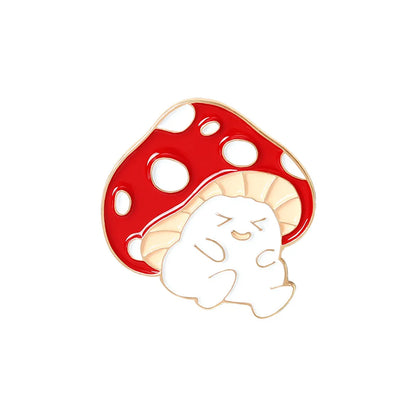 Cartoon Style Mushroom Alloy Enamel Unisex Brooches