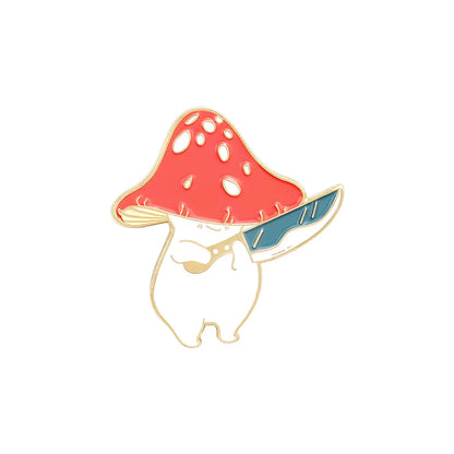 Cartoon Style Mushroom Alloy Enamel Unisex Brooches