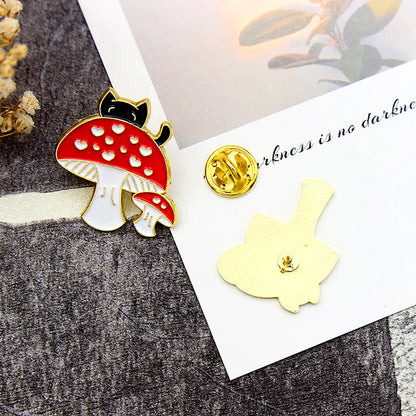 Cartoon Style Mushroom Alloy Enamel Unisex Brooches