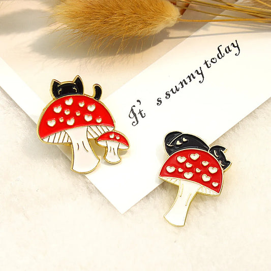 Cartoon Style Mushroom Alloy Enamel Unisex Brooches