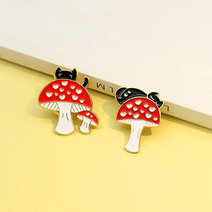 Cartoon Style Mushroom Alloy Enamel Unisex Brooches