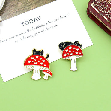 Cartoon Style Mushroom Alloy Enamel Unisex Brooches