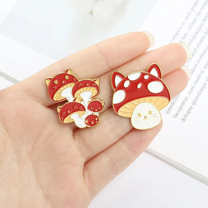 Cartoon Style Mushroom Alloy Stoving Varnish Women'S Brooches