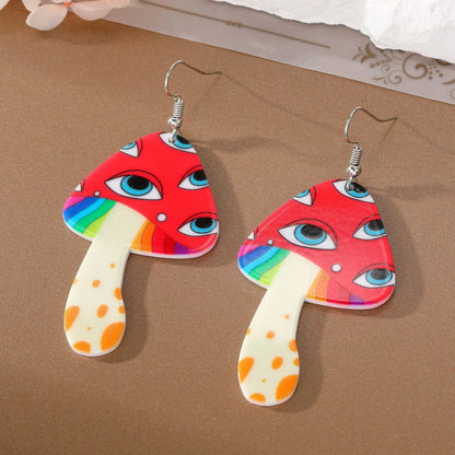 Cartoon Style Mushroom Arylic Women'S Drop Earrings 1 Pair