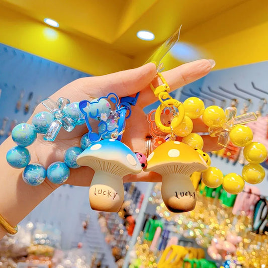 Cartoon Style Mushroom Resin Women'S Bag Pendant Keychain