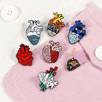 Cartoon Style Organ Alloy Enamel Unisex Brooches