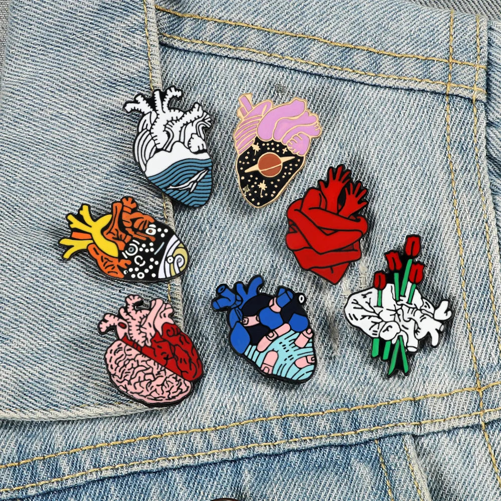 Cartoon Style Organ Alloy Enamel Unisex Brooches