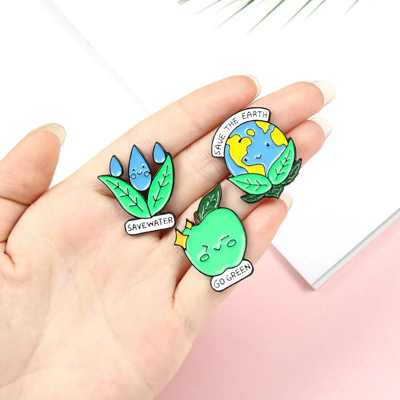 Cartoon Style Original Design Cowboy Style Earth Letter Scenery Alloy Stamping Stoving Varnish Plating Kid'S Unisex Brooches