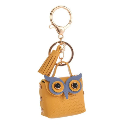 Cartoon Style Owl Pu Leather Metal Unisex Bag Pendant Keychain