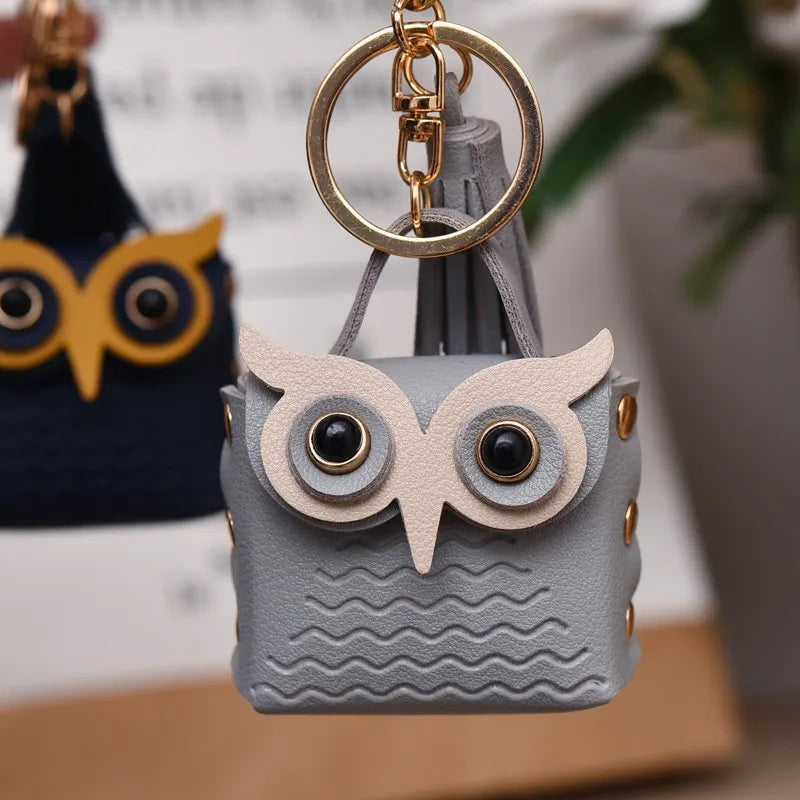 Cartoon Style Owl Pu Leather Metal Unisex Bag Pendant Keychain