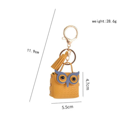 Cartoon Style Owl Pu Leather Metal Unisex Bag Pendant Keychain