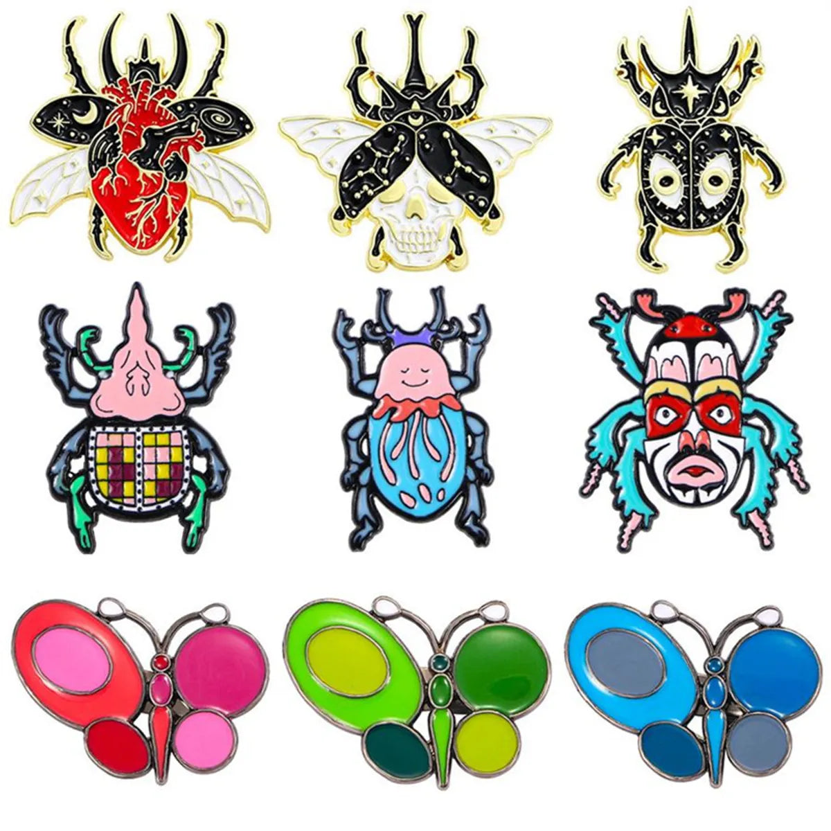 Cartoon Style Pastoral Insect Butterfly Alloy Unisex Corsage Brooches Collar Pin