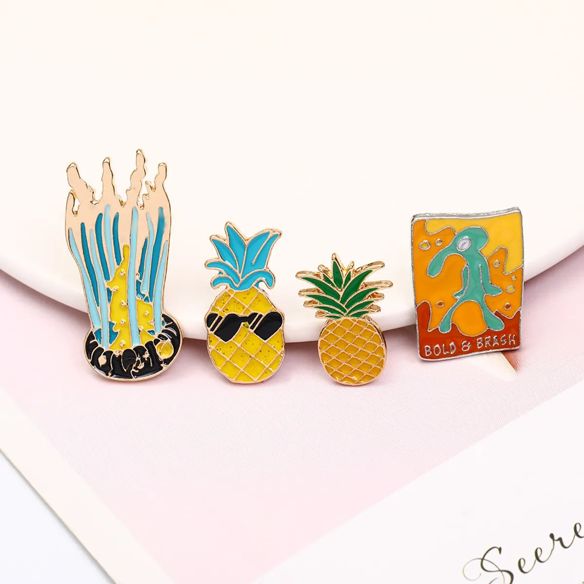 Cartoon Style Pine Alloy Enamel Unisex Brooches