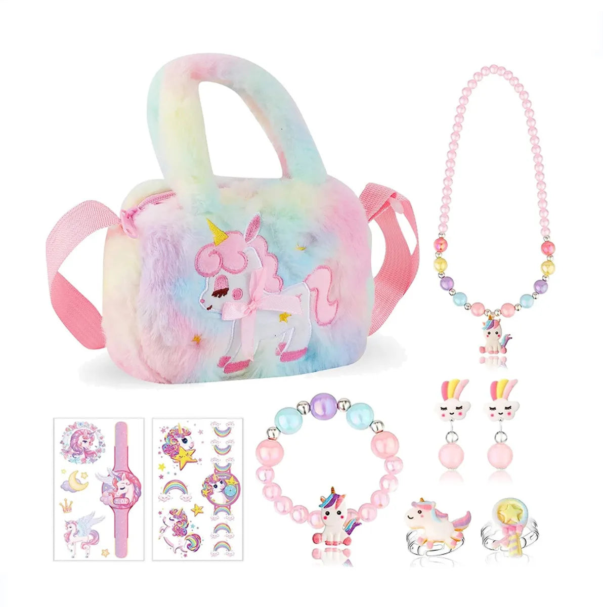 Cartoon Style Plastic Epoxy Chain Girl'S Shoulder Bag Necklace Jewelry Set