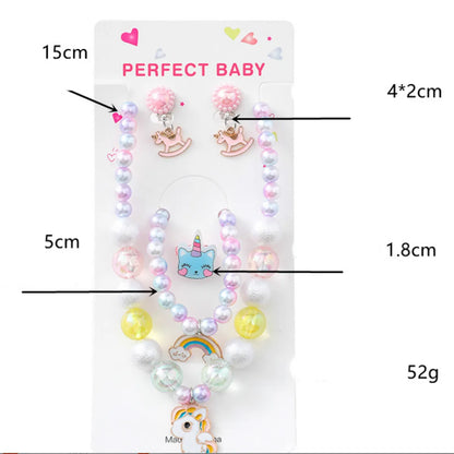 Cartoon Style Plastic Epoxy Chain Girl'S Shoulder Bag Necklace Jewelry Set