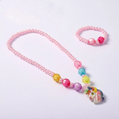 Cartoon Style Plastic Epoxy Chain Girl'S Shoulder Bag Necklace Jewelry Set