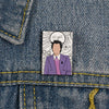 Cartoon Style Portrait Mixed Materials Printing Unisex Brooches