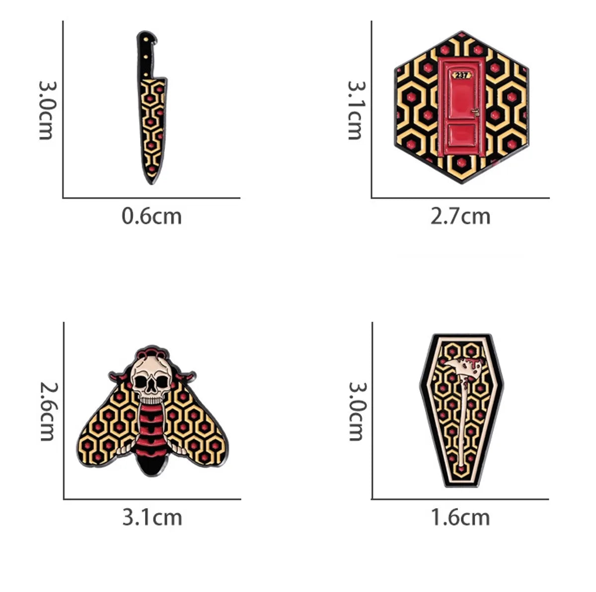 Cartoon Style Punk Cowboy Style Animal Dagger Skull Alloy Stamping Stoving Varnish Plating Unisex Badge Brooches Collar Pin