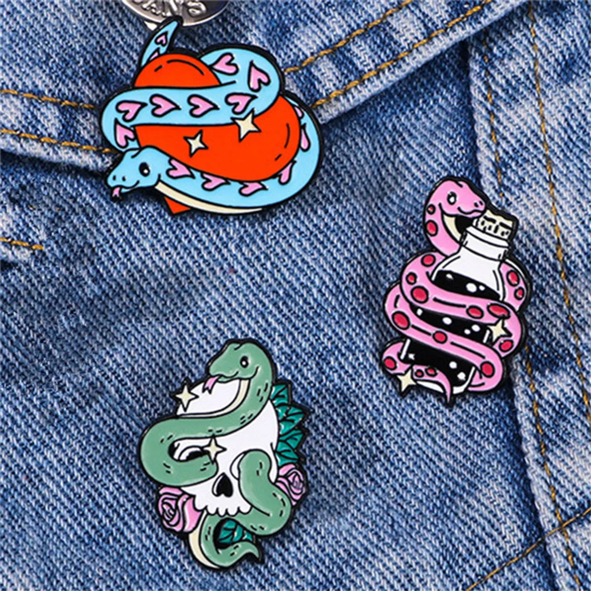 Cartoon Style Punk Modern Style Snake Alloy Unisex Brooches