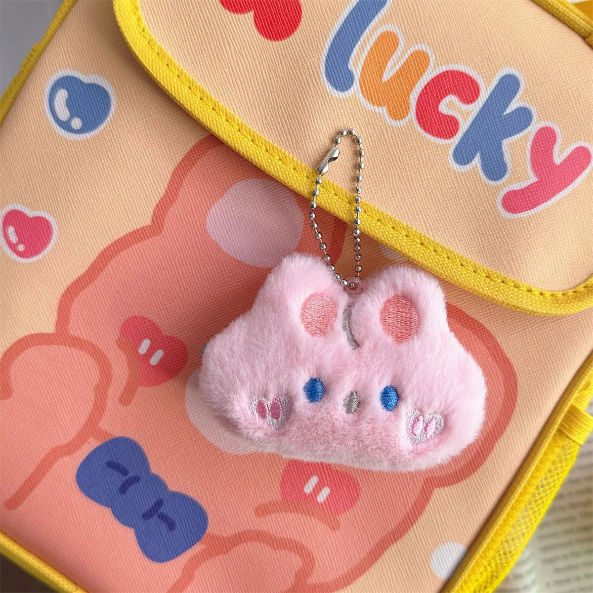 Cartoon Style Rabbit Bear Plush Keychain