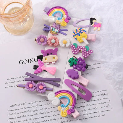 Cartoon Style Rainbow Fruit Arylic Sequins Hair Clip 1 Set