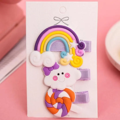 Cartoon Style Rainbow Fruit Arylic Sequins Hair Clip 1 Set