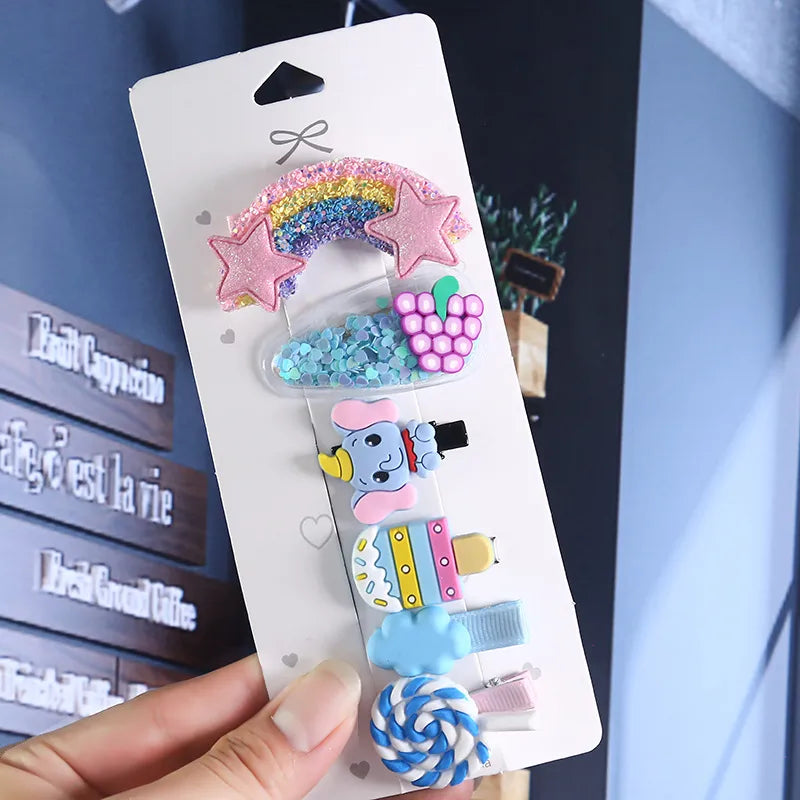 Cartoon Style Rainbow Fruit Arylic Sequins Hair Clip 1 Set