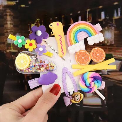 Cartoon Style Rainbow Fruit Arylic Sequins Hair Clip 1 Set