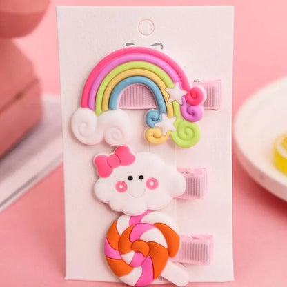 Cartoon Style Rainbow Fruit Arylic Sequins Hair Clip 1 Set