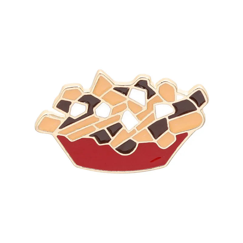 Cartoon Style Sandwich Sofa French Fries Alloy Enamel Unisex Brooches