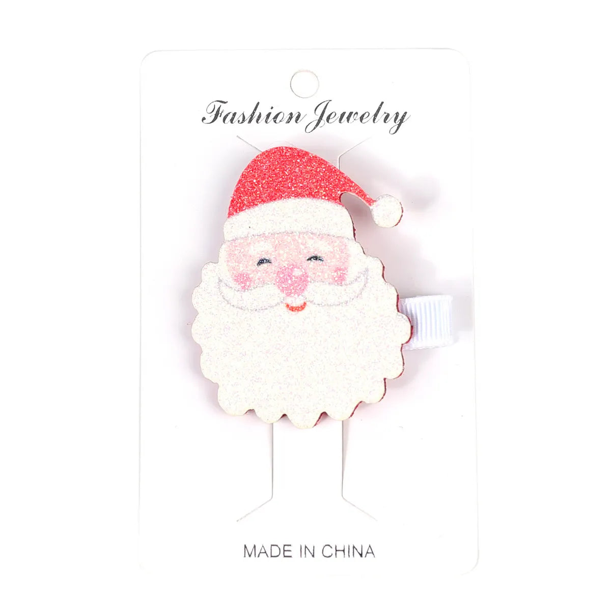 Cartoon Style Santa Claus Antlers Pu Leather Sequins Hair Clip