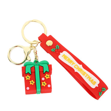 Cartoon Style Santa Claus Silica Gel Christmas Unisex Bag Pendant Keychain