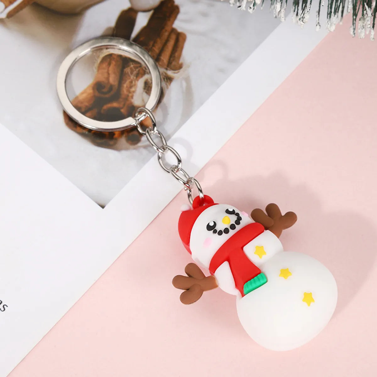 Cartoon Style Santa Claus Silica Gel Christmas Unisex Bag Pendant Keychain