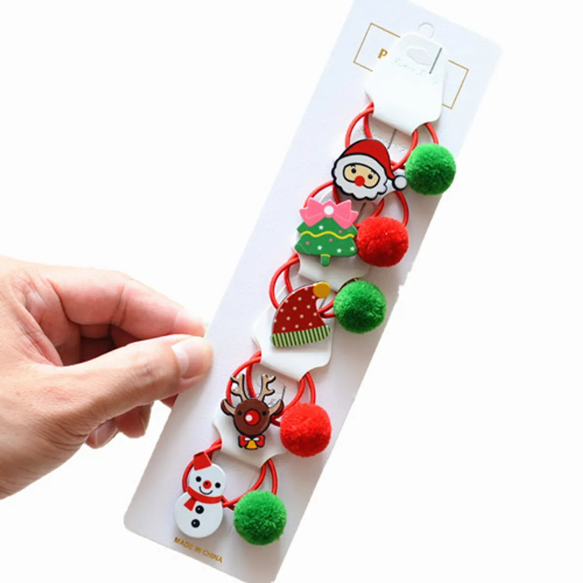 Cartoon Style Santa Claus Snowman Arylic Plastic Hair Clip Hair Tie 1 Set