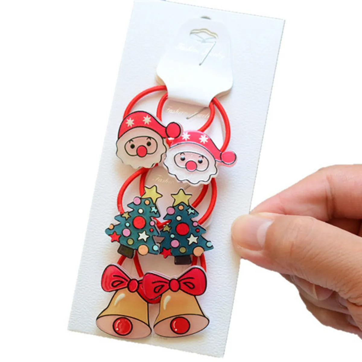 Cartoon Style Santa Claus Snowman Arylic Plastic Hair Clip Hair Tie 1 Set