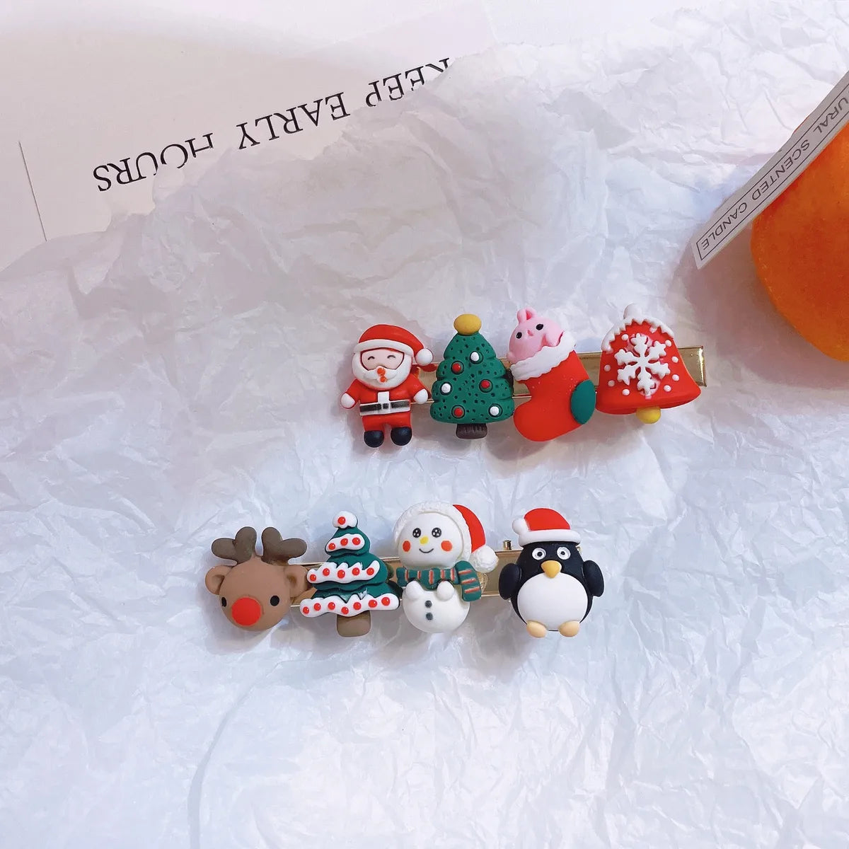 Cartoon Style Santa Claus Synthetic Resin Hair Clip