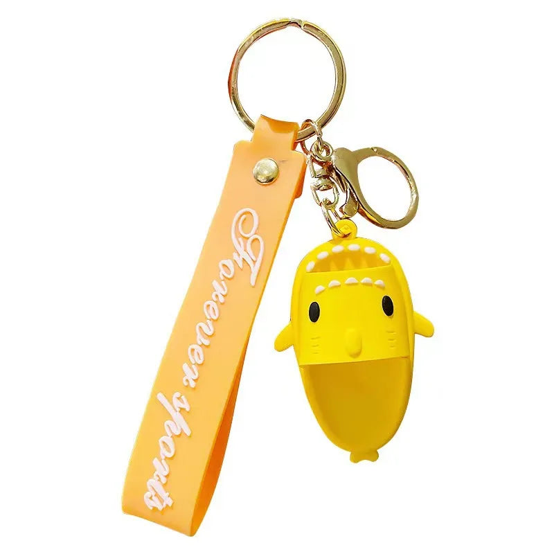 Cartoon Style Shark Silica Gel Unisex Bag Pendant Keychain